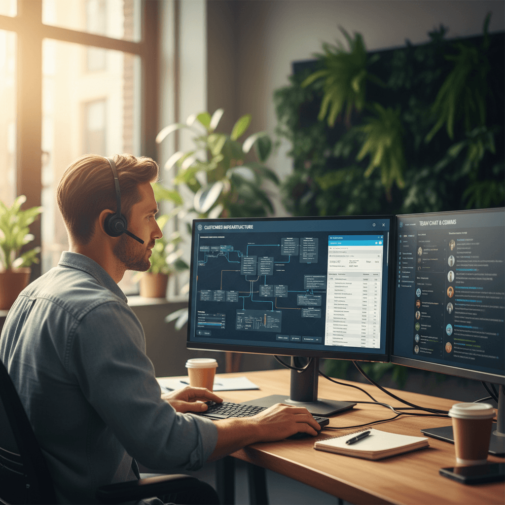 Technical support engineer managing customer infrastructure